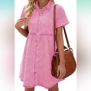 Pink Denim Dress